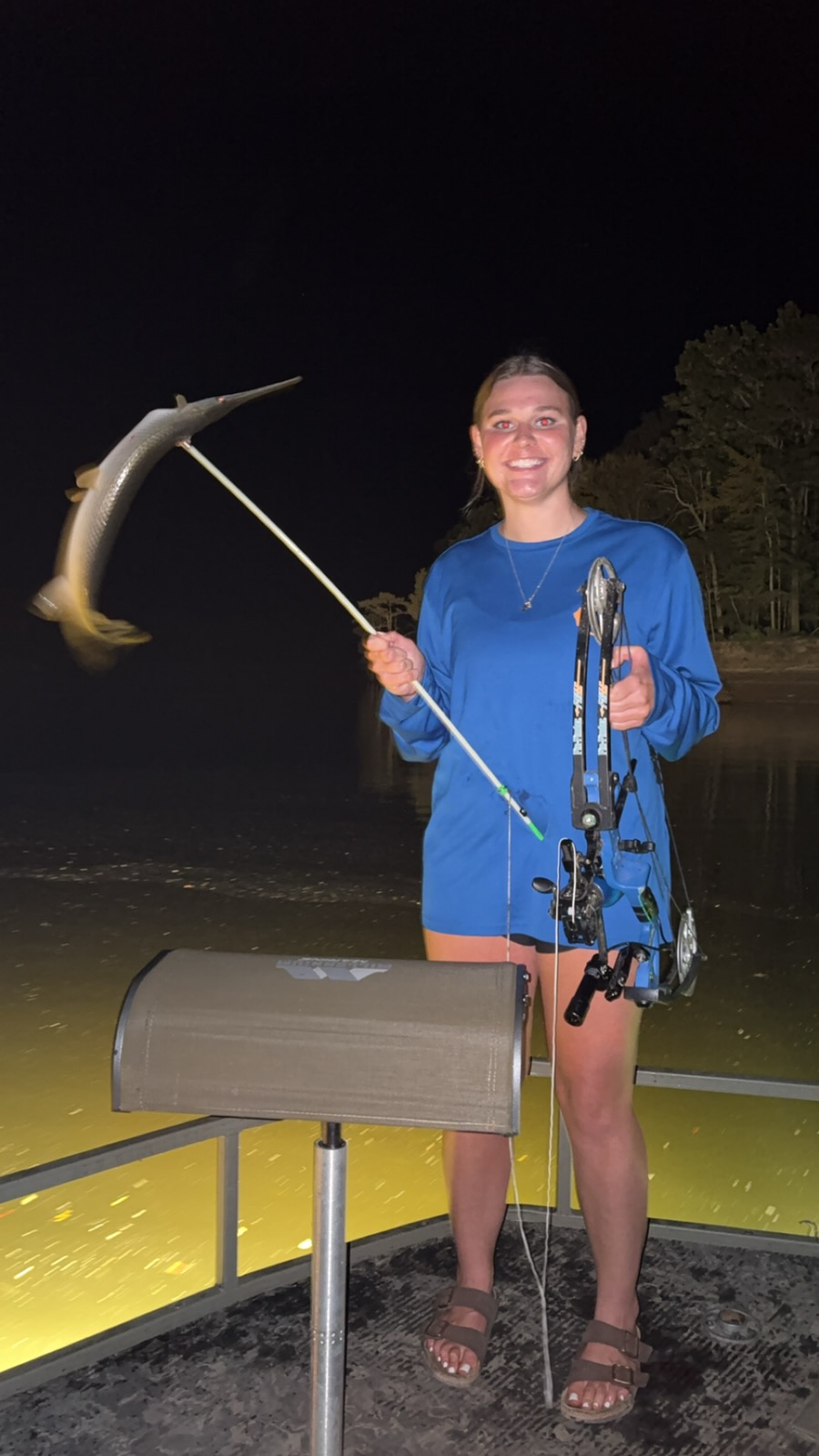 Gar catch on the lake